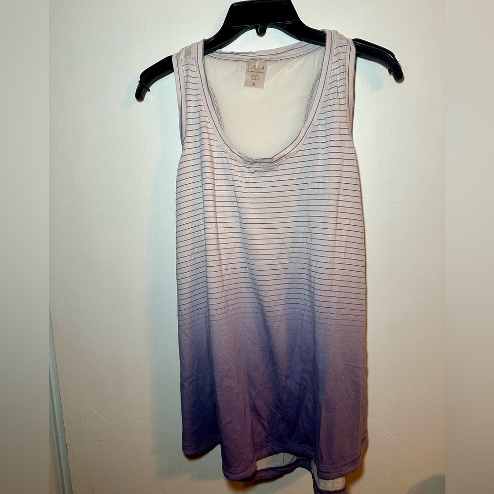 CALIA purple stripe ombré racerback top Size XL